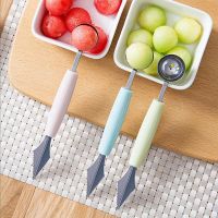 2 In 1 Creative Ice Cream Ball Spoon / DIY Fruit Digging Stacks Spoon Tool /Stainless Steel Double-end Scoop / Watermelon Melon Fruit Carving Gouge Tool