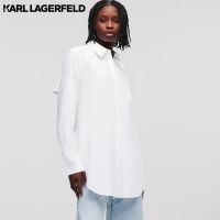 KARL LAGERFELD - OPEN-BACK SHIRT WITH TIE 231W1605 เสื้อเชิ้ต