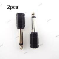 2pcs 6.35mm 1/4" Mono Plug to 1/8" 3.5mm Jack Female Audio Converter Adapter for Headphone Microphone YB8TH