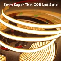 COB DC 12V 24V LED Strip 384LEDs/m Super Thin 5mm Soft Flexible Light Bar Warm Cold White 3000K 4000K 6000K Home Decor Lighting