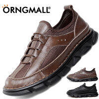 ORNGMALL รองเท้าทางการคลาสสิกสำหรับหนังแท้สำหรับผู้ชายรองเท้าธุรกิจรองเท้าลำลองสบายกลางแจ้งผู้ชายรองเท้าลูกไม้ขึ้นสำนักงาน39-47