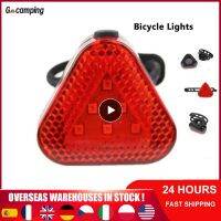 ▲ New Waterproof Headlight Bicycle Mountain bike Helmet lamp Safety warning light Red Triangle Tail Light Triple flash mode HOT