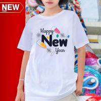 เสื้อปีใหม่ (ลาย HAPPY NEW YEAR แก้วเหล้า) ผ้าไมโคร ใส่สบาย พร้อมส่ง