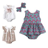 COD DSFERTEREERRE Girls Jumpsuits Baby Short Sleeve One-Pieces Baby Onesies Toddlers Infants Bodysuits Baby Clothes Newborns Clothing Thin Floral 0101