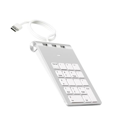 18 Keys แบบพกพามินิ USB สายปุ่มกดตัวเลขบางเฉียบดิจิตอล NumPad Plug And สำหรับเล่นสำหรับแล็ปท็อปคอมพิวเตอร์ตั้งโต๊ะ