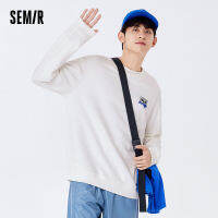 Semir เสื้อสเวตเตอร์ชาย,เสื้อกันหนาวถักคอกลมสีดำทรงหลวมแฟชั่นใหม่สำหรับต้นฤดูใบไม้ผลิปี2022