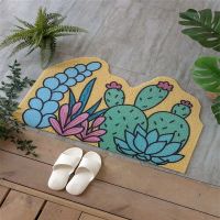 [HOT UIHOTXKWOGHG 621]Alfombra Antideslizante Con วิธีแคคตัส Para Puerta De Entrada Feldo Con Diseño De Dibujos Animinar El Polvo Con Lazo De Alambre