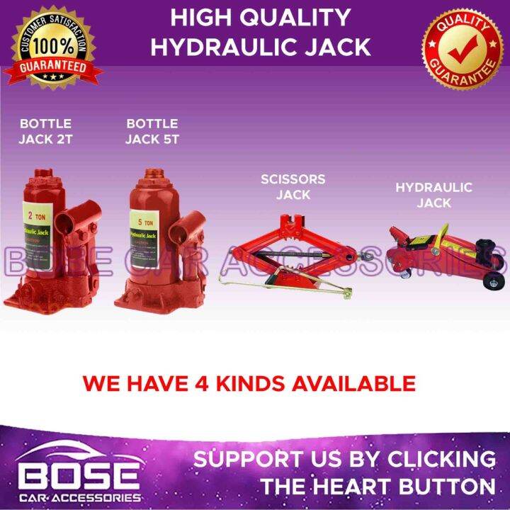 BLACK NOT RED Scissor Jack 2T Hydraulic Jack Bottle Jack 2T and 5T