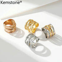 Kemstone สแตนเลสหญิง Multicolor สามมิติแหวนเครื่องประดับ