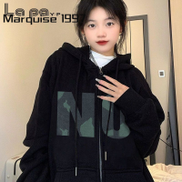 Marquise1997 เสื้อกันนหนาว เสื้อฮู้ด เสื้อกันหนาว ผญ เสื้อแจ็คเก็ตมีฮู้ดทรงหลวมใส่สบายทันสมัย WWY2390ZAP 37Z230914