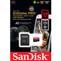 SanDisk Extreme Pro microSDXC Card 128GB R/W170/90mb/s (SDSQXCY_128G_GN6MA) ไมโครเอสดี การ์ด Memory Action Camera เมมโมรี่ กล้องแอคชั่น กล้อง โกโปร แซนดิส รับประกัน Lifetime