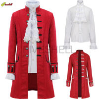 ยุคกลาง Steampunk MenTrench Coat และชุดเสื้อ Vintage Prince Overcoat Victorian Edwardian Jacket Renaissance คอสเพลย์เครื่องแต่งกาย