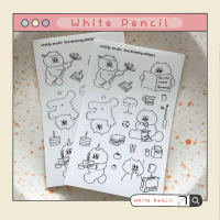 สติ๊กเกอร์  untidy studio line drawing stickers