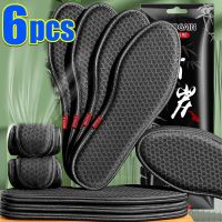 6PCS Deodorant Foot Insoles Bamboo Charcoal Insert Absorb-Sweat Mesh Breathable Thin Sport Shoe Pad Suction Perspiration Insole Shoes Accessories