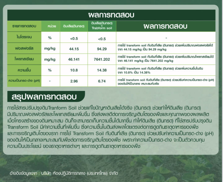 transform-soil-ผลิตภัณฑ์ปรับปรุงดิน-ฟื้นฟูดินเสีย-เพิ่มรากฝอย