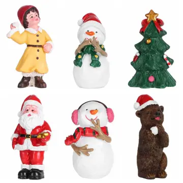 Christmas Miniature Decorations Mini Snowman Figurine Christmas Miniature  Ornaments Mini Christmas Snowmen Desktop Ornaments Resin Xmas Accessories  Mini Crafts for DIY Christmas 