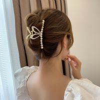 Hair Claw pearl rabbit ears catch clip female summer large back head hairpin shark clip hair accessories