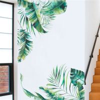 Wall Vinyl Stickers Jungle Tropical Plants Palm Leaf Living Room Eco-friendly Decals Art Murals Poster Home Decor Wallpaper Wall Stickers  Decals