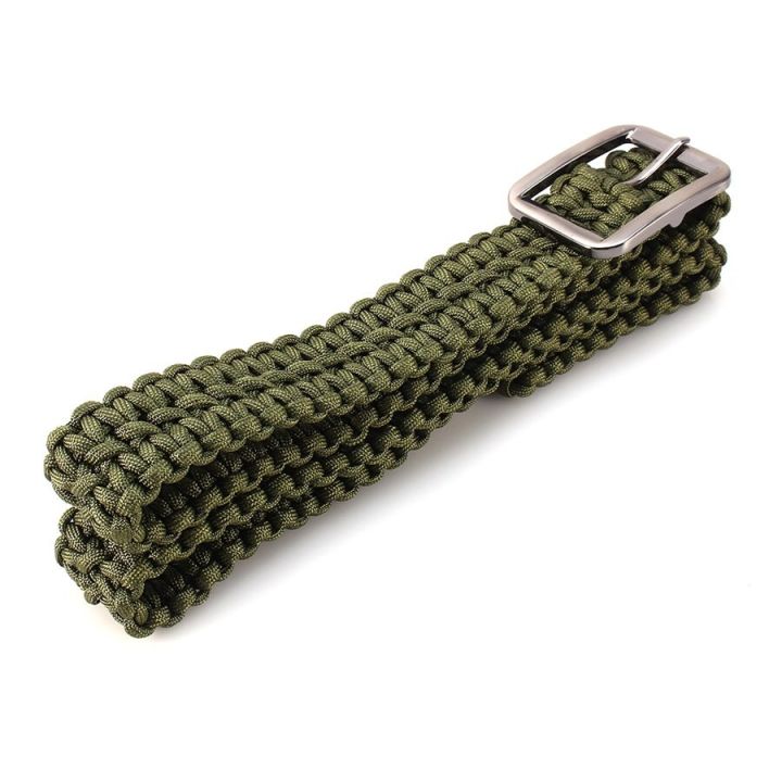 huilopker-paracord-เข็มขัดเข็มขัดเอนกประสงค์รอดหัวกลัดหนังยางเข็มขัดเชือกถักเส้นทึบ