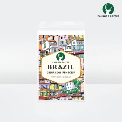 Pandora Coffee เมล็ดกาแฟ บราซิล Brazil Cerrado Finecup คั่วกลาง Medium Roast