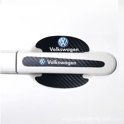 สติกเกอร์รูปลอกป้องกันมือจับประตูรถคาร์บอนไฟเบอร์8ชิ้น,อุปกรณ์เสริมฝาครอบกันรอยขีดข่วนสำหรับ Volkswagen VW Passat Santana Bora Jetta CC Beetle โปโลซี่ร็อคโค Sharan