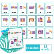 Kids Learning Prepositions English Flashcards Educational Toys Pocket