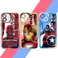 【ส่องแสงอิเล็กทรอนิกส์】เคสสำหรับ Samsung Galaxy A52 A42 A73 A21s A22 A23 A53 A72 5G A13 A12ฝาครอบ A52s มาร์เวลสไปเดอร์แมนไอรอนแมน