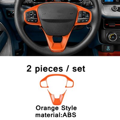 For 2022 2023 Orange Steering Wheel Panel Cover Trim Car Interior Frame Sticker Decorative Sequins