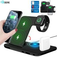 15W Qi Fast Wireless Charger Stand For 11 12 X 8 4 in 1 Foldable Charging Dock Station for Pro