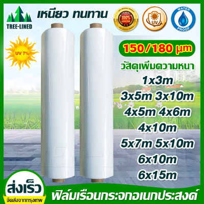 [ส่งจากไทย] พลาสติกคลุมโรงเรือน พลาสติกใส คลุมหลังคากันสาด ฟิล์มPE ปูบ่อ Green Houseกันฝน ผลิตจากวัตถุดิบเกรด A ขนาด 6x15 เมตร หนา 180 ไมครอน UV7%