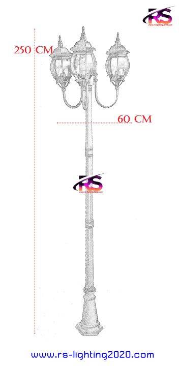 โคมไฟสนามหญ้า-โคมไฟแต่งสวน-ไฟสวน-สนามหญ้า-rs-e8303-3bk-ไม่รวมหลอดไฟ-สีดำ