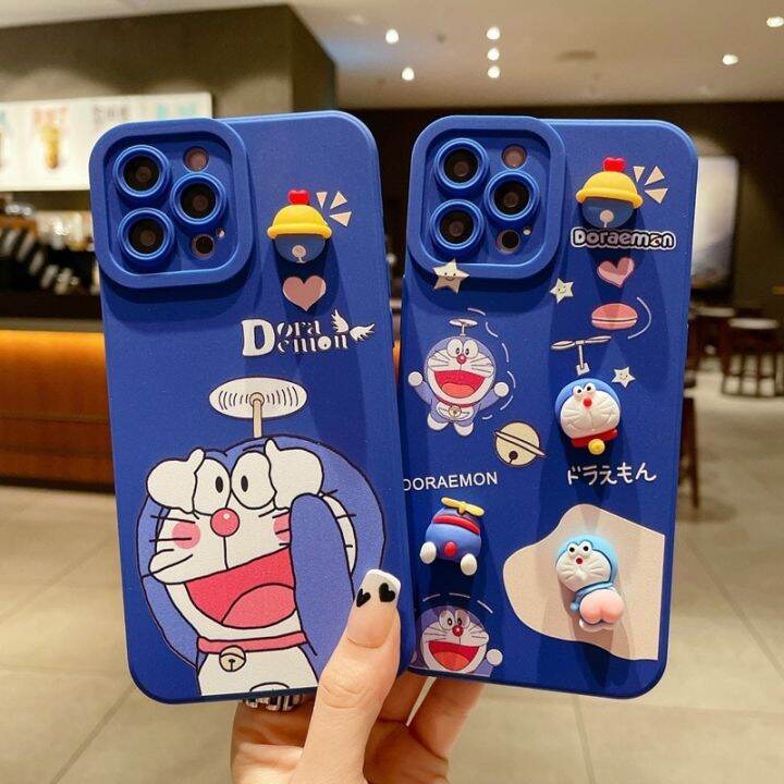 เคสโทรศัพท์การ์ตูน-kawaii-doraemon-iphone-14-เคส-iphone-13promax-3d-การ์ตูนน่ารักซิลิโคนนุ่ม