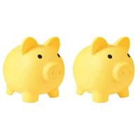 2X Large Piggy Bank, Unbreakable Plastic Money Bank, Coin Bank for Girls and Boys, Practical Gifts for Birthday(Yellow)