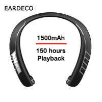 EARDECO 150 Hours Playback Bluetooth Earphone Wireless Headphones Bass Neckband Earphones Stereo Sport Retractable Headset Mic