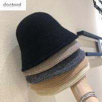 DOCTORD หมวกถัก MODE Korea รู้สึกขนสัตว์หมวกแก๊ปใส่ตกปลาหนา Topi Bucket ฤดูหนาว