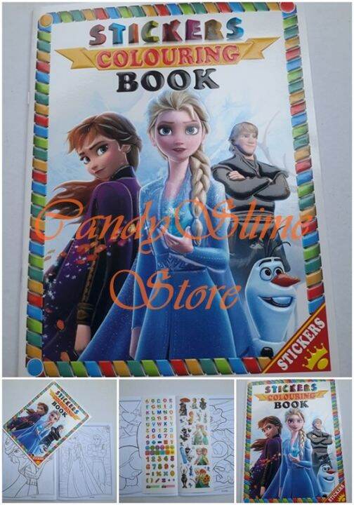 NEW] 3D Pony Frozen Elsa Anna Hello Kitty Princess Spiderman Cartoon  Sticker Coloring Colouring Book buku mewarna | Lazada