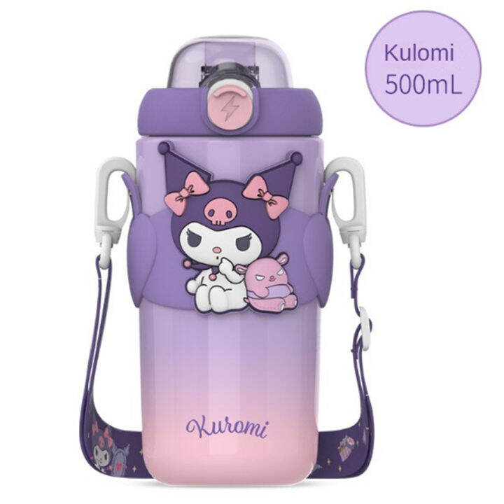 favormax-500มล-ชุดฟองถ้วยน้ำร้อนสีสันสดใส-sanrio-316พกพาสะดวกน่ารักฟางสแตนเลสสตีลลายการ์ตูนนักเรียนแก้วแบบมีหลอดถ้วยน้ำ