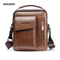 Men Shoulder Crossbody Multi-function Mens Handbags Capacity Leather Male Messenger Tote