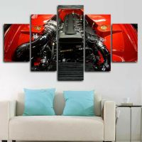 Lizhanmin Toyota Supra Car Engine 5 Panel Canvas Print Wall Art-ภาพ HD สำหรับตกแต่งบ้านไม่ต้องใช้กรอบ