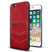 เคสหนัง ไอโฟน6 สีแดงเลือดหมู PU Leather Back Cover Case for iPhone 6 (4.7) Red Blood