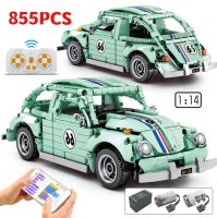 855Pcs City การวิเคราะห์ MOC RC Racing รถบล็อกอาคาร Mechanical APP รีโมทคอนโทรลด้วงกีฬารถอิฐของเล่นชาย