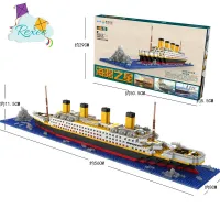 1860 Pcs Titanic Cruise Ship Model Boat DIY Diamond Legoinglys Building Blocks Bricks Kit Children Toys