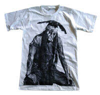 Johnny Depp The Lone Ranger Tonto เสื้อยืด แขนสั้น เสื้อหนัง คอกลม สกรีนลาย ผู้ชาย ผู้หญิง ย้อนยุค เสื้อยืดลําลอง สไตล์วินเทจ