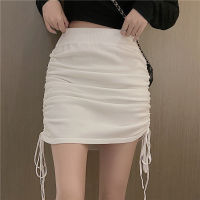 กระโปรง Drawstring ผู้หญิงฤดูใบไม้ผลิและฤดูร้อนปี 2022 แพ็คเกจใหม่สะโพก A-line กระโปรงสั้นเอวสูงกระโปรงเซ็กซี่บางเฉียบ