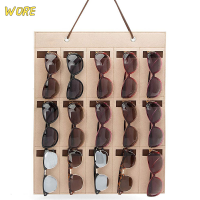 ?【Lowest price】WORE 15สล็อตรู้สึกขาแว่นตายืนสำหรับแว่นตาเก็บแว่นตา Display แขวนกระเป๋าเก็บ Wall Pocket Storage BOX Organizer