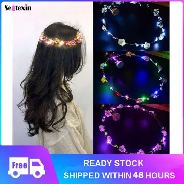 6PCS Glow Party Supplies Luminous Crown Headband Glow in the Dark