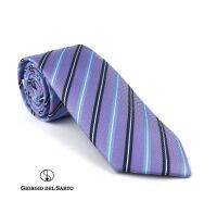 Giorgio Del Sarto Necktie 7.5cm Purple Fabric Texture เนคไทสีม่วงมีเท็กเจอร์