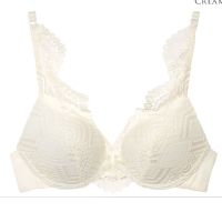 Annebra บราเสริมทรง มีโครง เสริมฟองน้ำ Push up mold bra bloom up รุ่น AB1-558 สีครีม