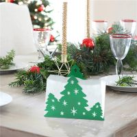 ✾ Stainless Steel Napkin Holder Christmas Tree Shaped Paper Towel Holder Napkin Rack Western Home Dinner Table Decoration