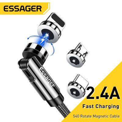 （A LOVABLE） Essager Magnetic540องศา RoatingUSB Type C PhoneFor IPhoneMagnetic ChargerData สาย USB